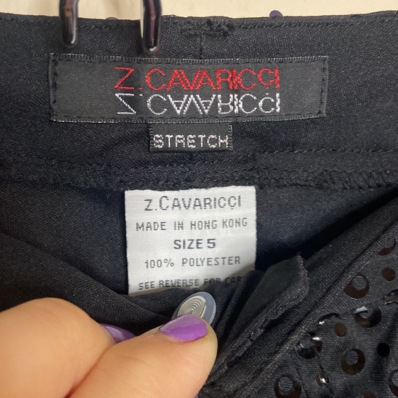 Vintage Y2k Black Z. Cavaricci sparkly Pants 5 Flare Boot Cut 2000's Glitter - Picture 4 of 6